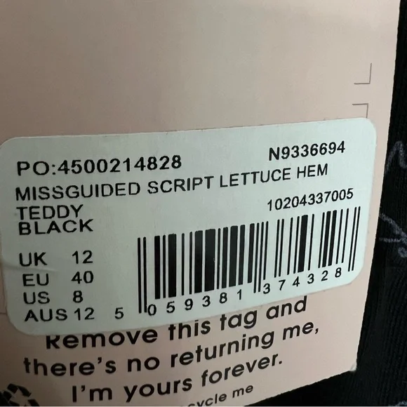 NWT - Missguided lettuce hem, low v cut romper teddy. Black - size 8. Brand new! - Picture 7 of 7